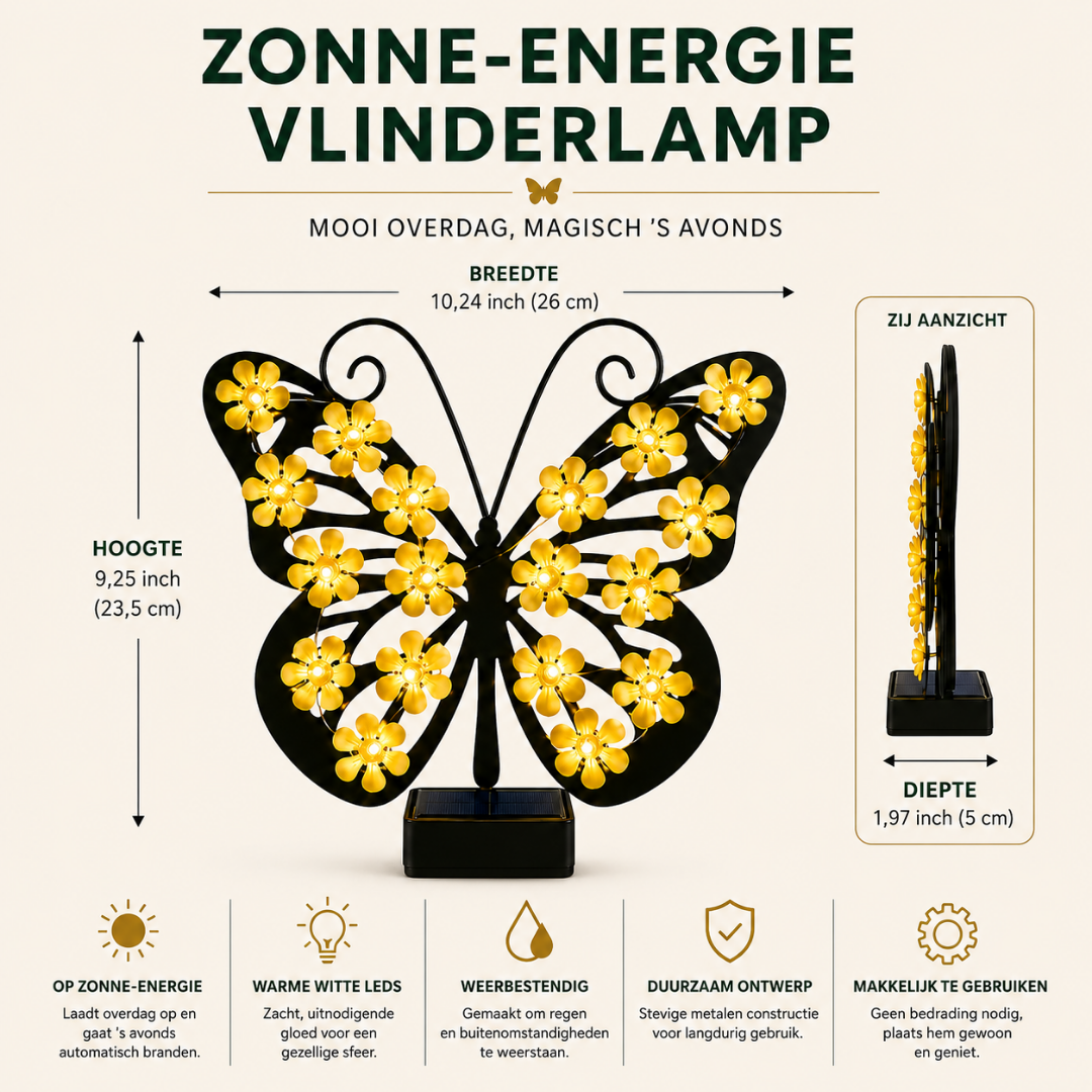 FlutterBloom™ – Zonne-energie Vlinderlamp voor Tuin en Terras