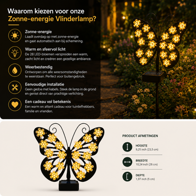 FlutterBloom™ – Zonne-energie Vlinderlamp voor Tuin en Terras