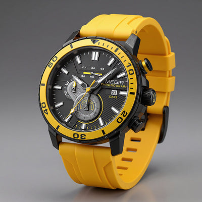 Megia - Chronographe de luxe avec mouvement suisse