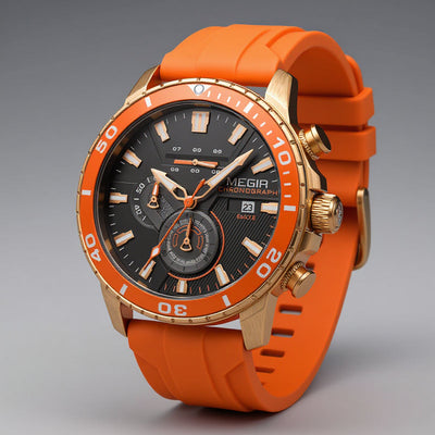Megia - Chronographe de luxe avec mouvement suisse