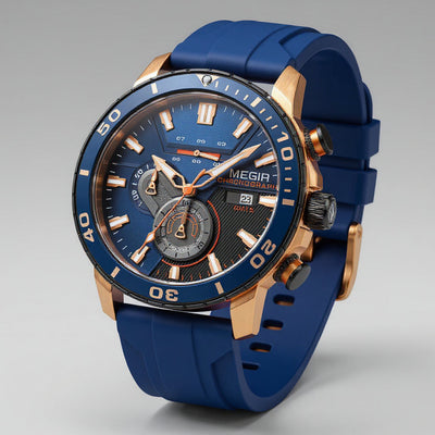 Megia - Chronographe de luxe avec mouvement suisse