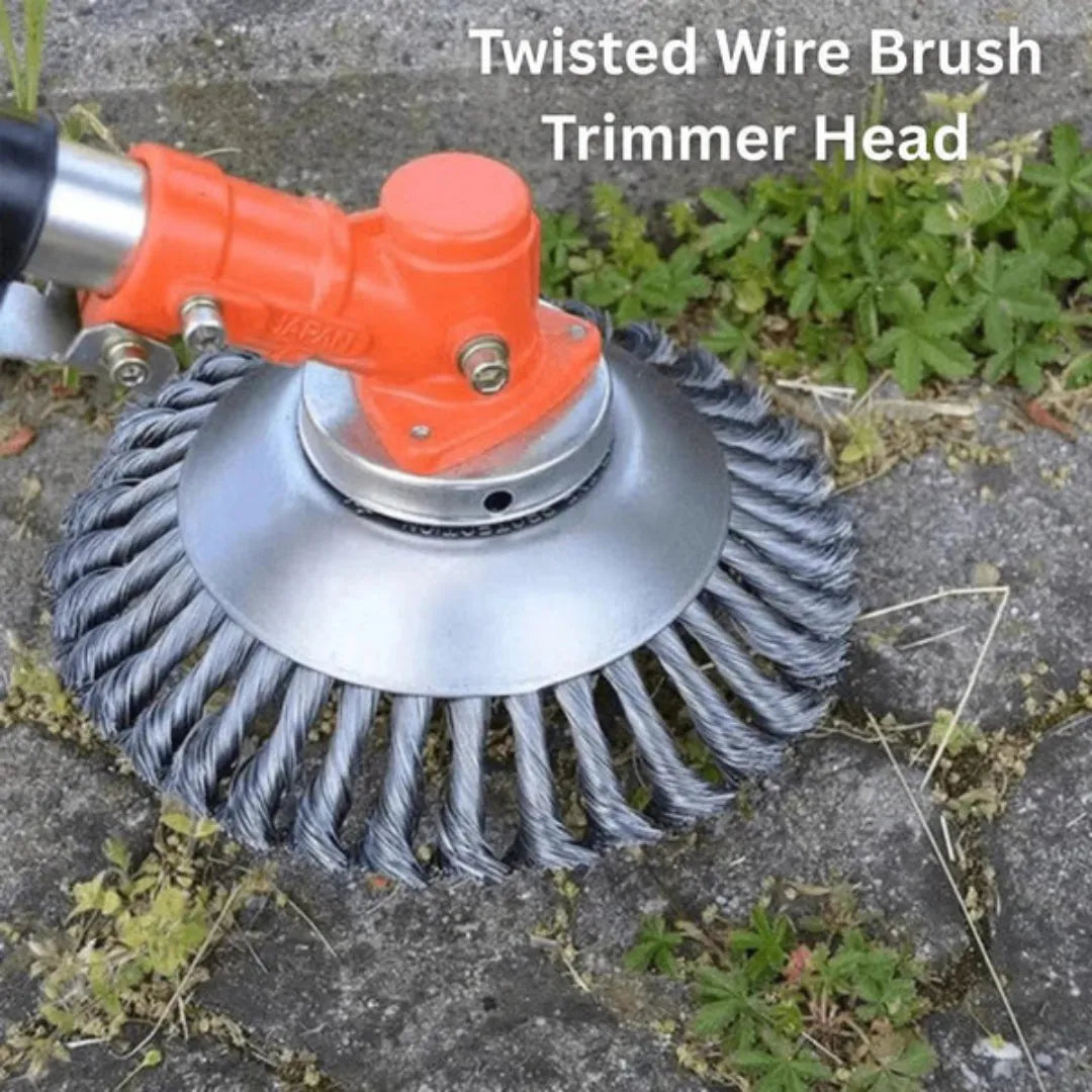 Brosse métallique pour débroussailleuse - Désherbage à 360° en acier