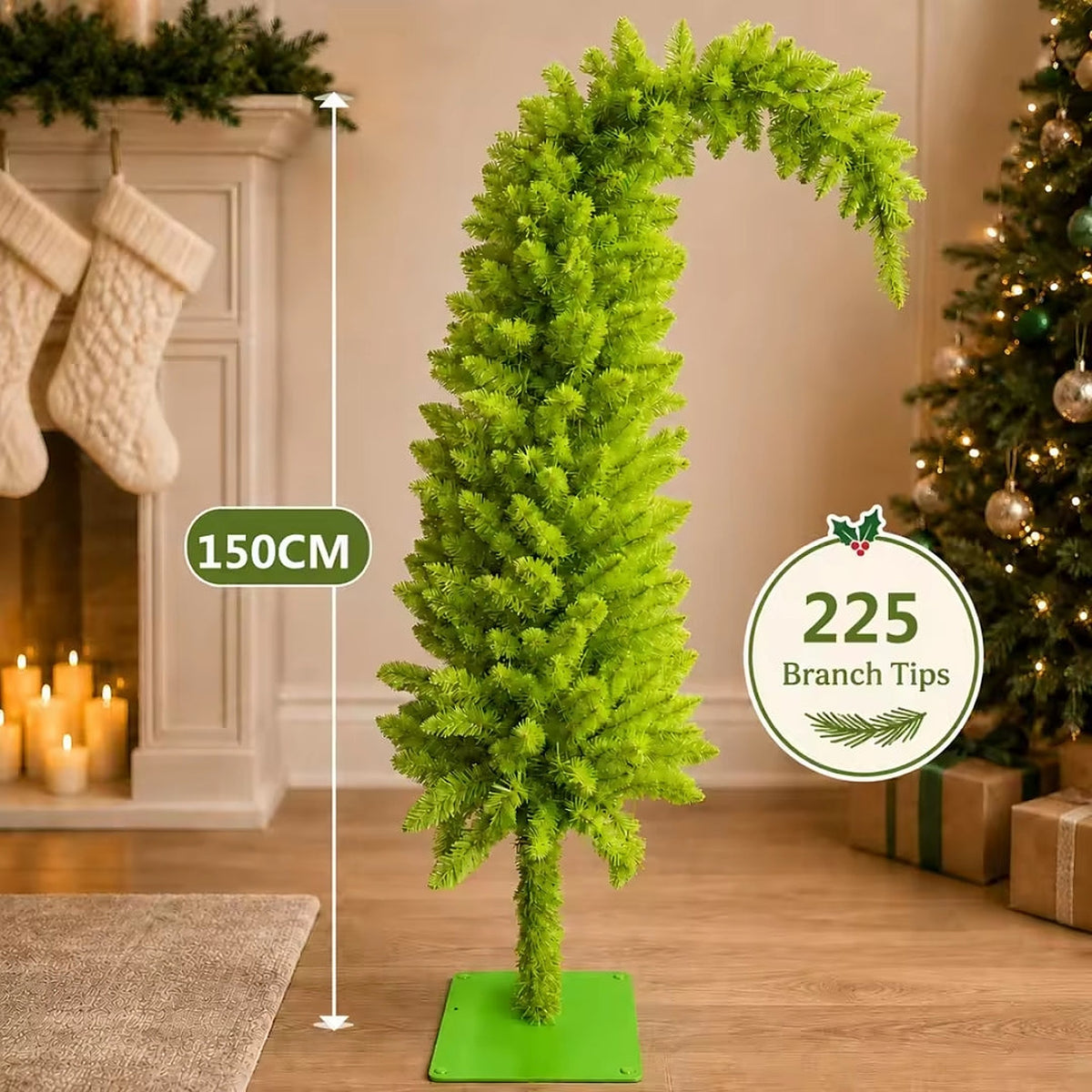 Gebogen kerstboom van 150 cm