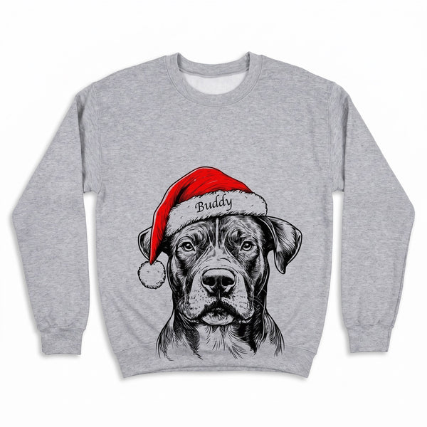 Personalisierter Weihnachtspullover mit Haustier - Eigenes Foto und Name