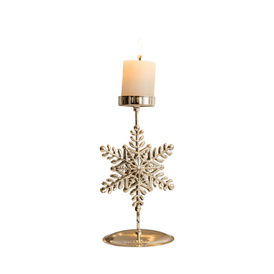 Gouden Kandelaar - Vintage Kaarsenhouder met Kerstmotief
