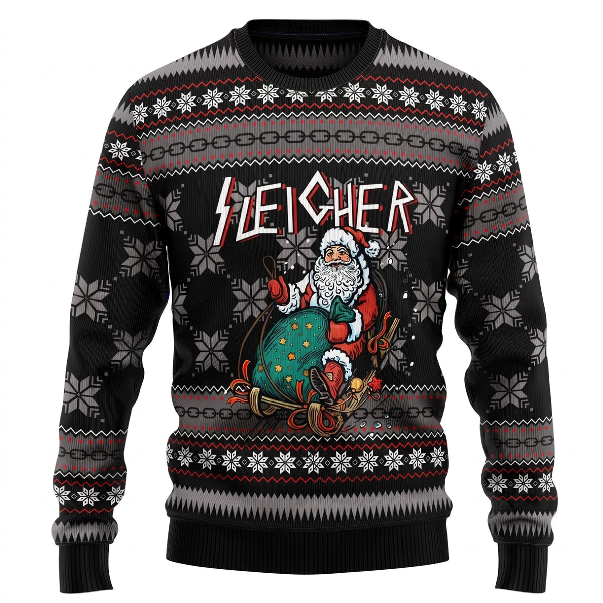Grappige Kersttrui - Opvallende Heren Trui met Rocker Kerstprint
