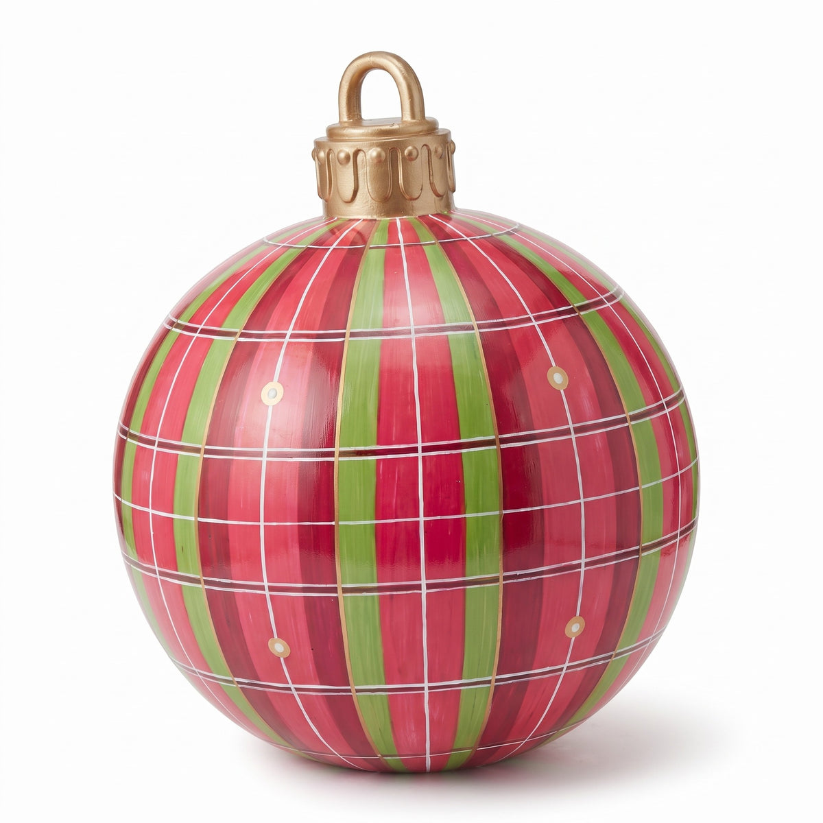 Grote Kerstballen Rood-Groen Geruit