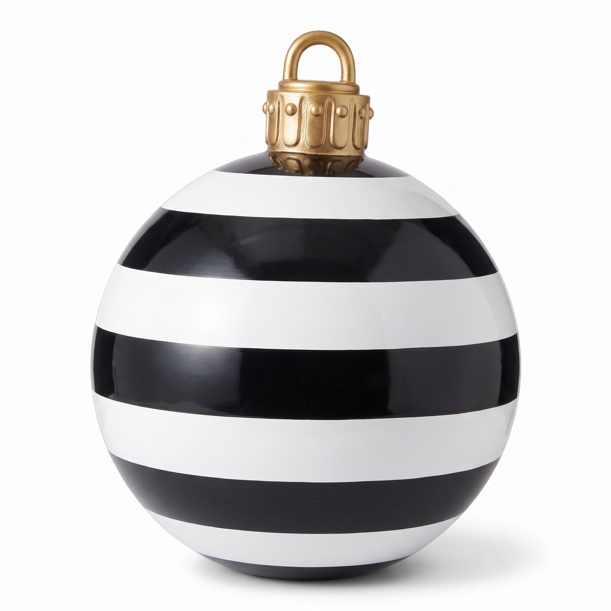 Grote Kerstballen Zwart-Wit Gestreept