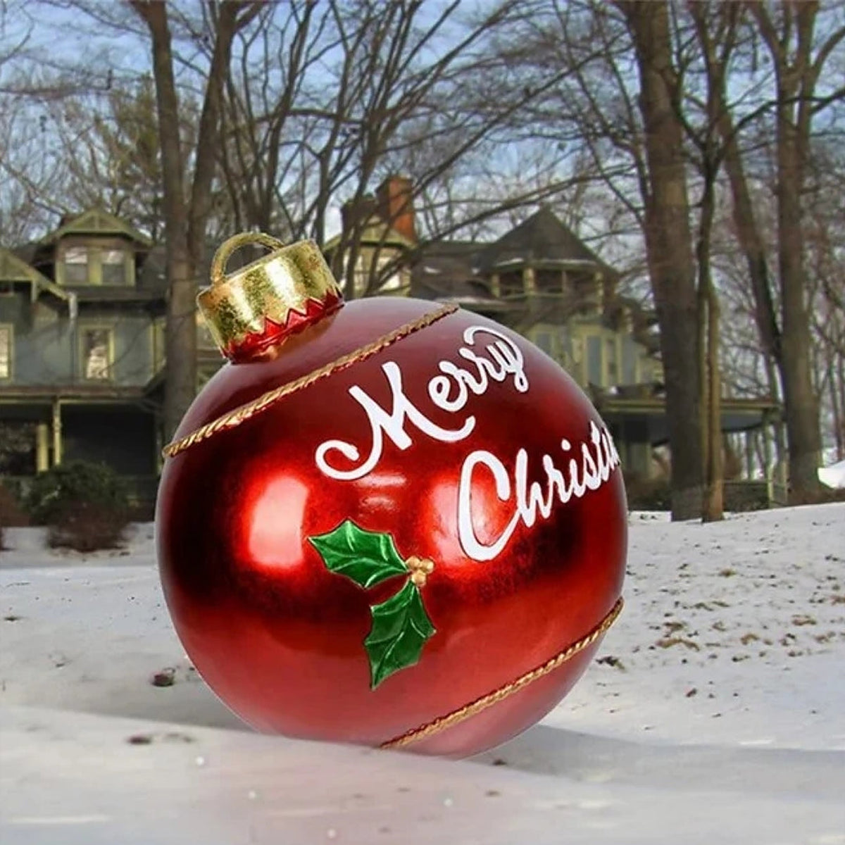 Grote Kerstballen Rood met Kersttekst