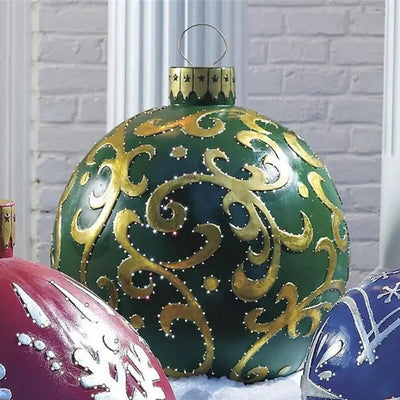Grote Kerstballen Groen met Goud