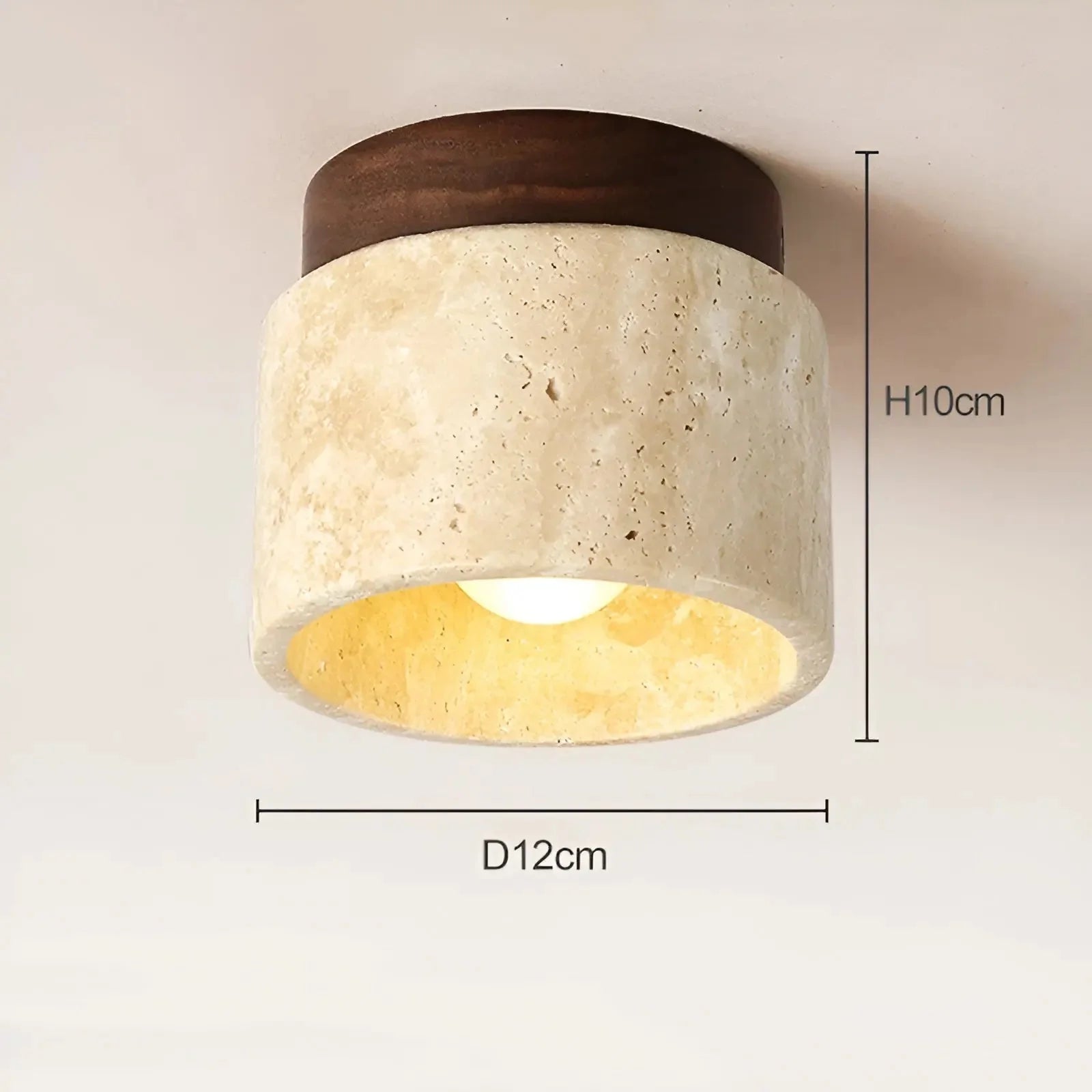 Plafondlamp - Rustieke Travertijn Verlichting - Norvane
