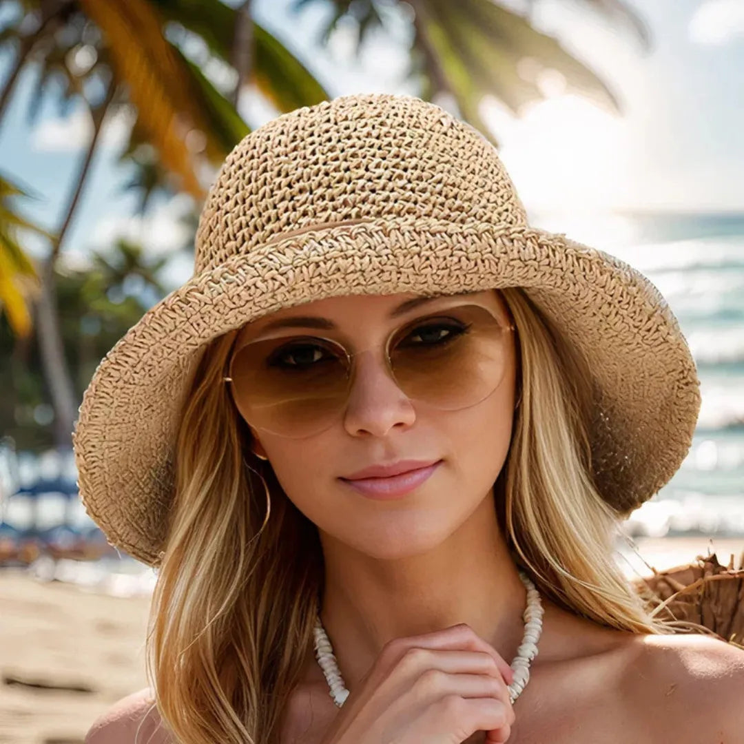 Chapeau de soleil d'été - Chapeau pliable à larges bords | SunLuxe