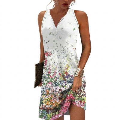 Zomerjurk - Mouwloze Mini Jurk Met Print