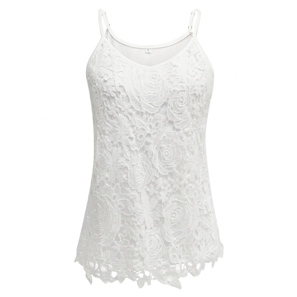 Dames Tanktop - Elegante V-Hals Met Kant