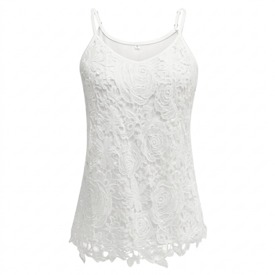 Dames Tanktop - Elegante V-Hals Met Kant
