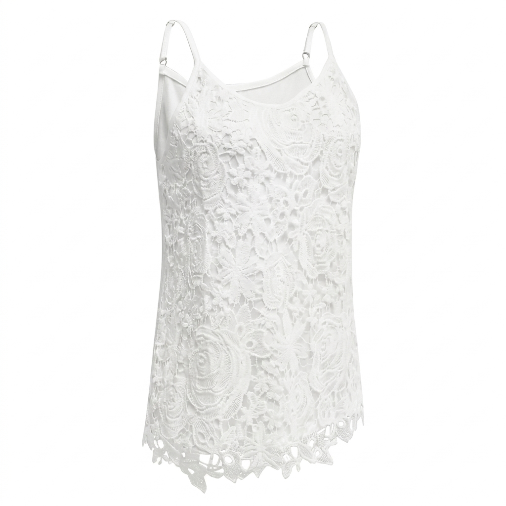 Dames Tanktop - Elegante V-Hals Met Kant