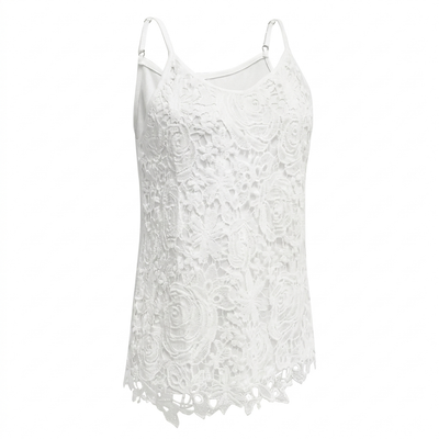 Dames Tanktop - Elegante V-Hals Met Kant