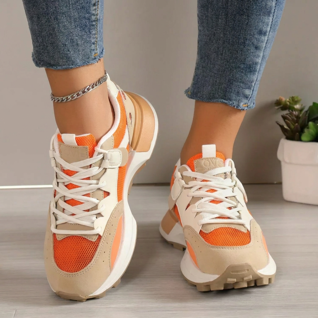 Sneakers - Trendy Colorblock Damessneakers