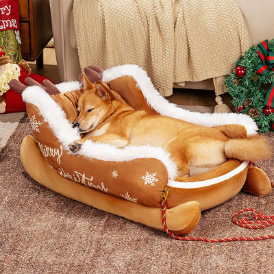 Hondenmand Slee – Pluche Kerst Hondenbed met Antislip Bodem (6)