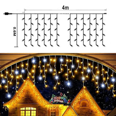 IJspegelverlichting - 4 Meter Warm Wit met Flitsende LED's en Dimfunctie