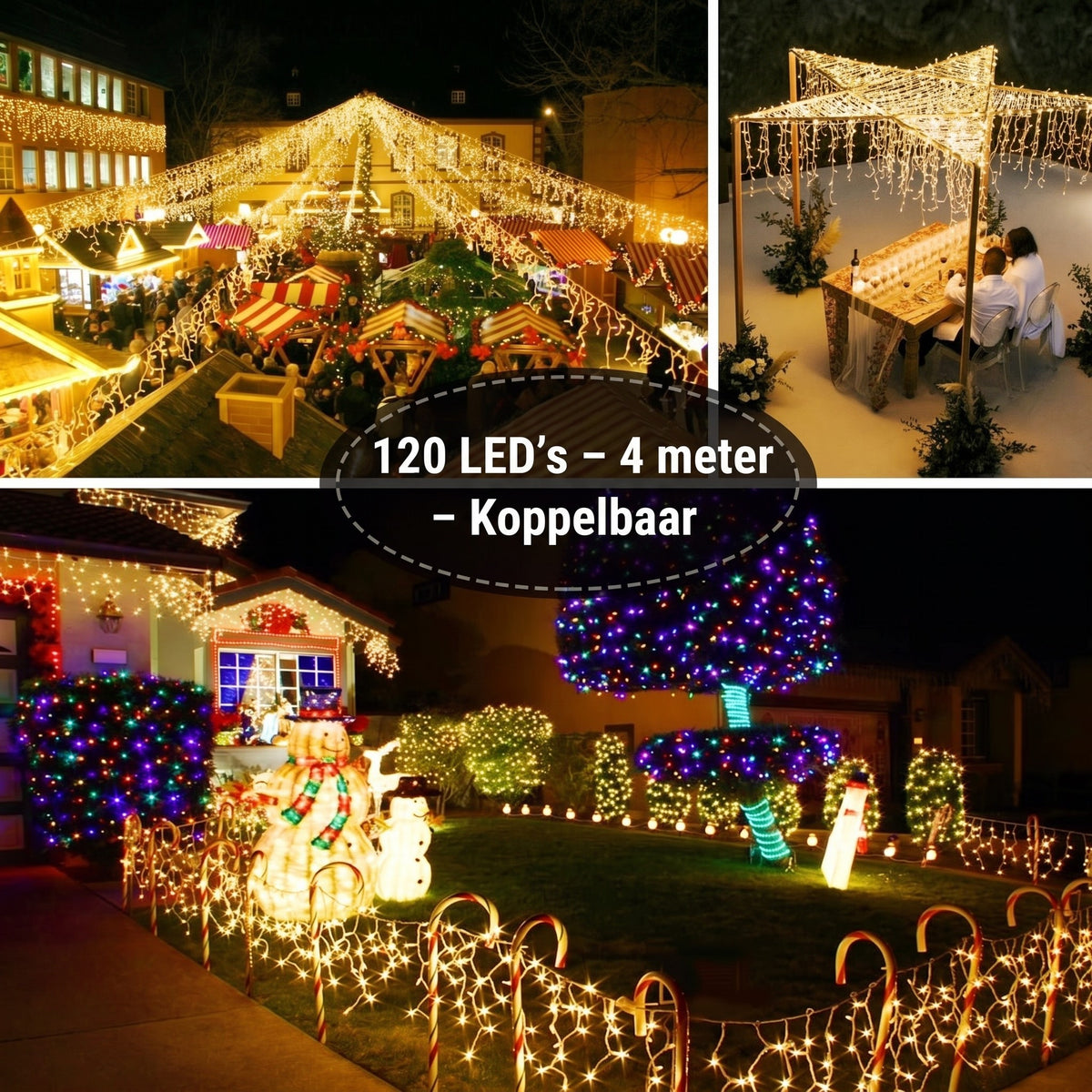 IJspegelverlichting – 4 Meter Warm Wit met Flitsende LED's en Dimfunctie (5)