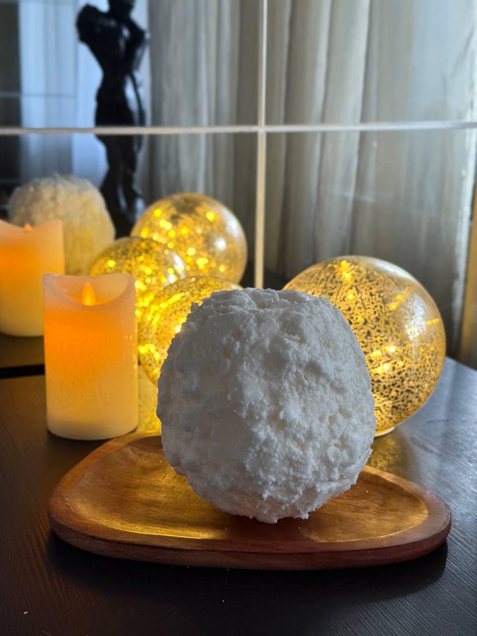 Handmade Spiral Soy Wax Candle: Hypnotic Orb with Gold Flakes