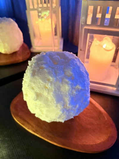 Handmade Spiral Soy Wax Candle: Hypnotic Orb with Gold Flakes