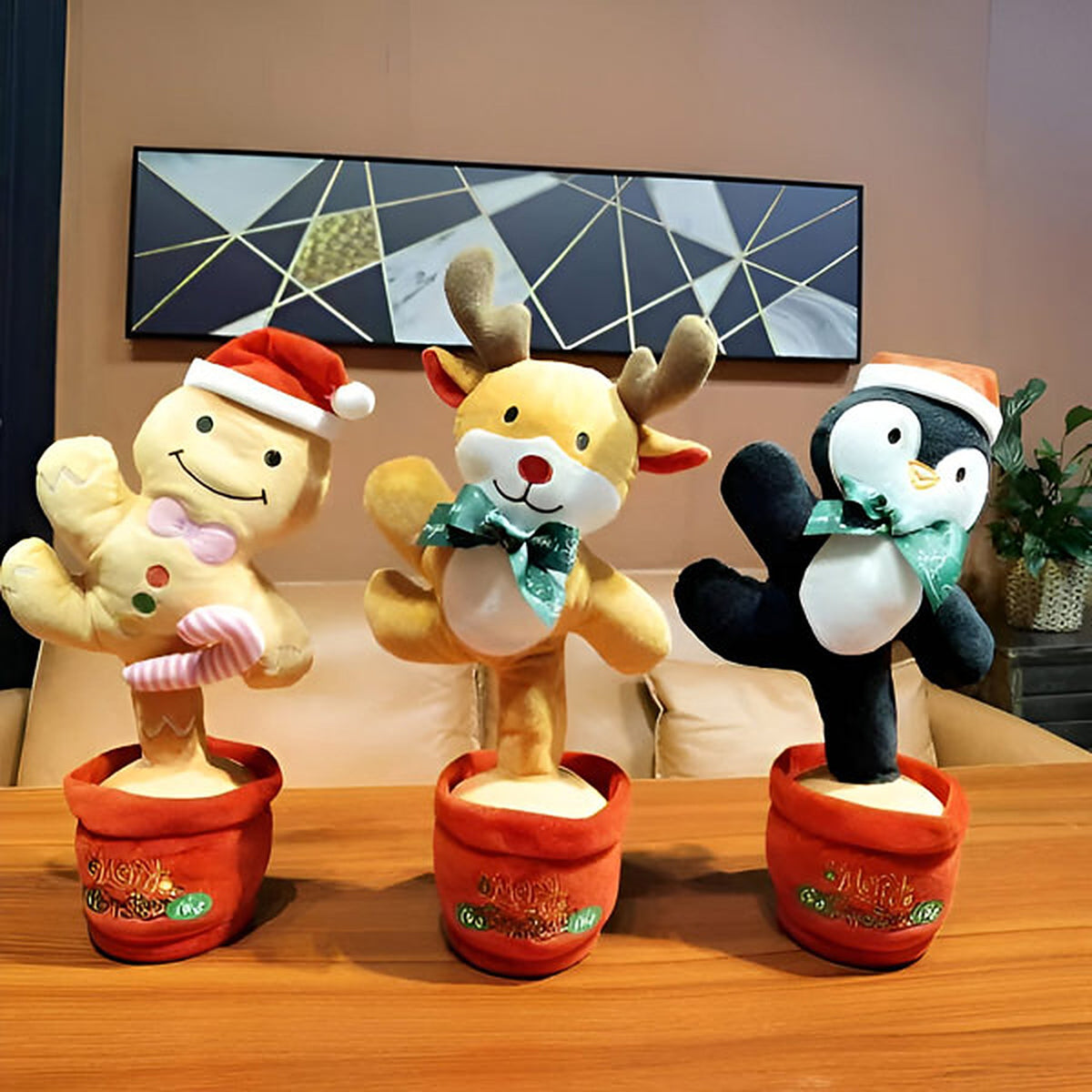 Interactieve Knuffel – Pratende en Dansende Kerstknuffel met Licht en Muziek (7)