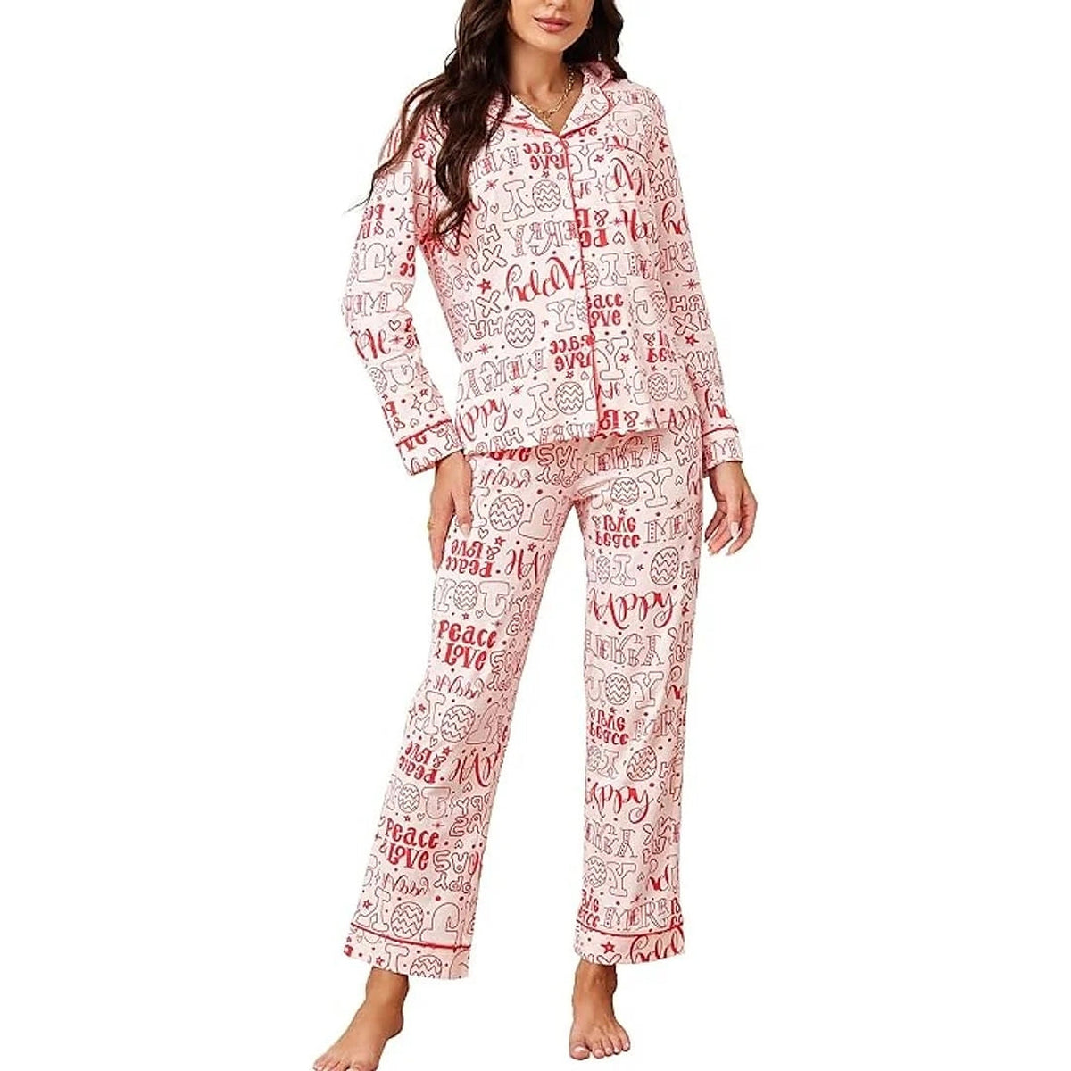 Katoenen Pyjama Dames Kerstplezier