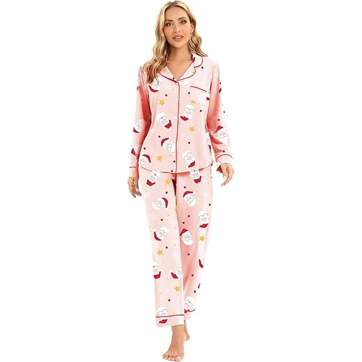 Katoenen Pyjama Dames Kerstman