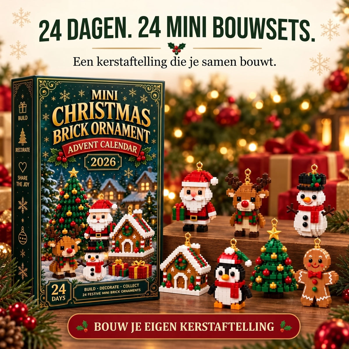 Kerst Adventskalender – 24 Mini Kerstfiguren van Bouwsteentjes (7)