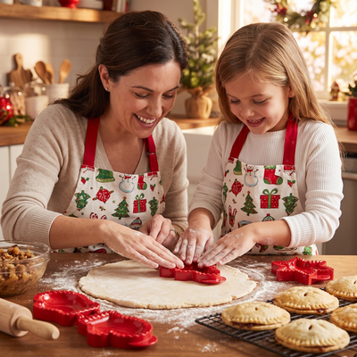 Kerst Bakvormen – Set van 3 Handtaartvormen: Kerstboom, Sneeuwvlok en Want (3)