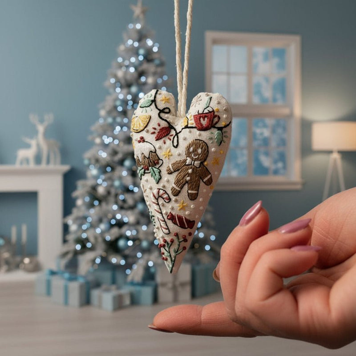 Kerst Borduurpakket Peperkoek & Lichtjes