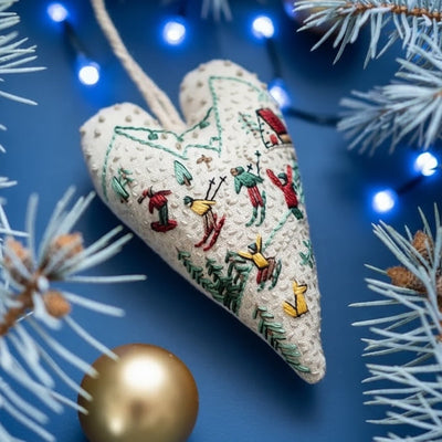 Kerst Borduurpakket Wintersport
