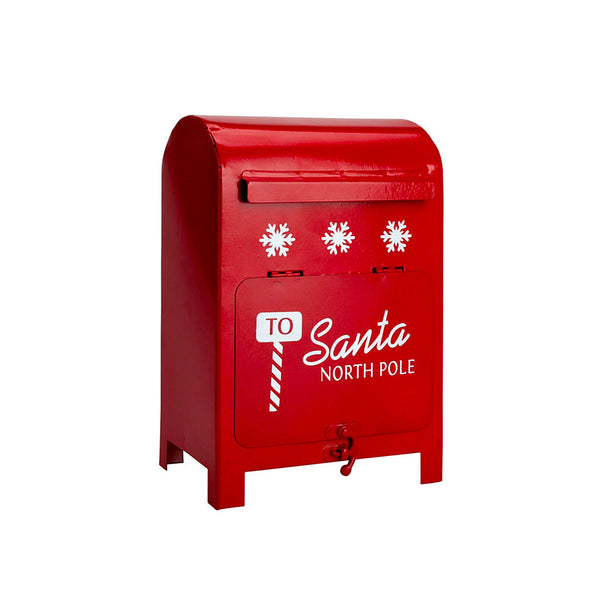 Boîte aux lettres de Noël - Boîte aux lettres rouge en métal pour le Père Noël, 23 cm