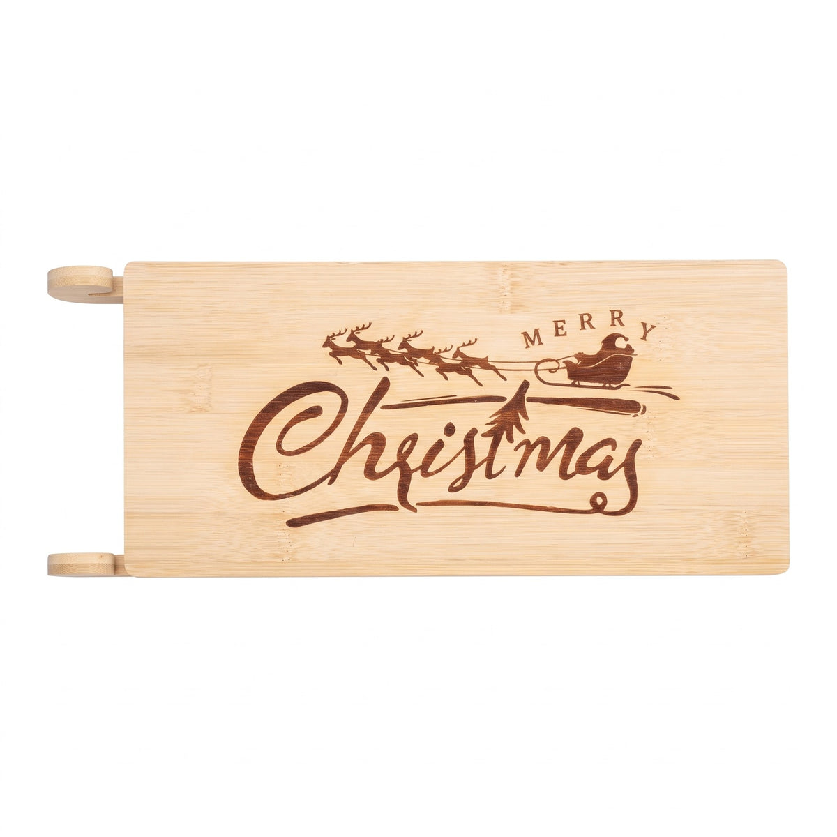 Kerst Dienblad – Bamboe Slee Dienblad met Gravure, 32 cm (3)