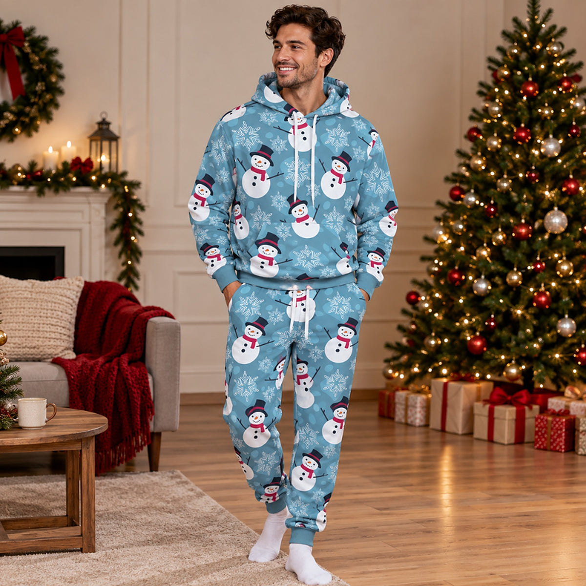 Kerst Hoodie en Broek Heren – Loungeset met 3D-Kerstprint (6)