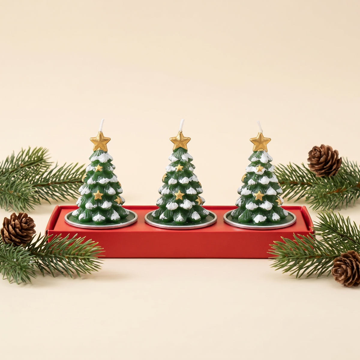 Kerst Kaarsen Set Kerstboom