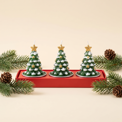 Kerst Kaarsen Set Kerstboom