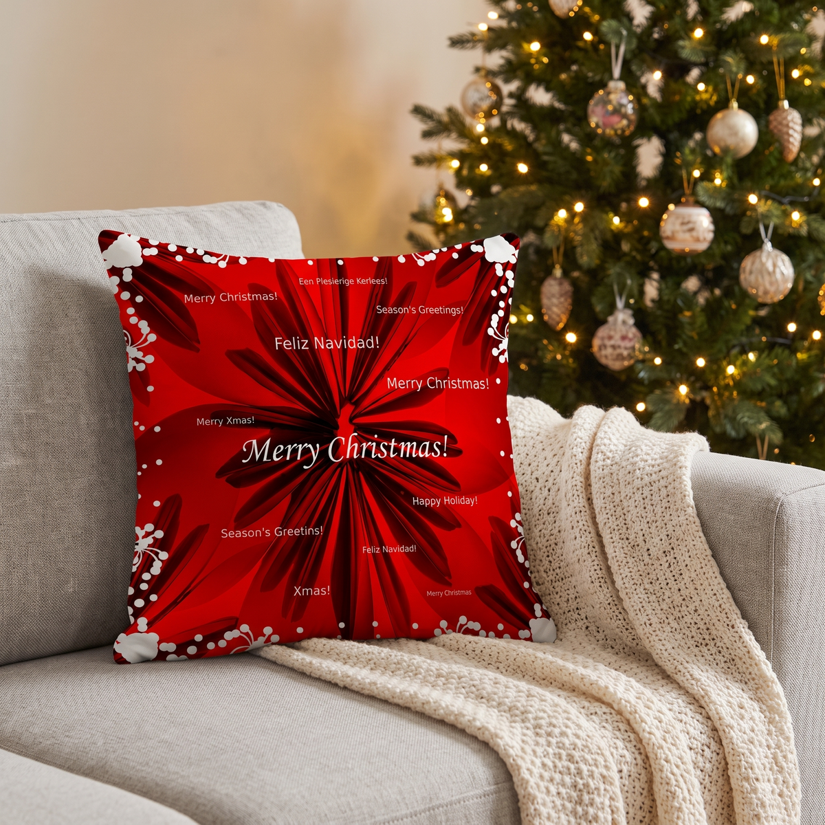 Kerst Kussenhoes Feestelijk Rood