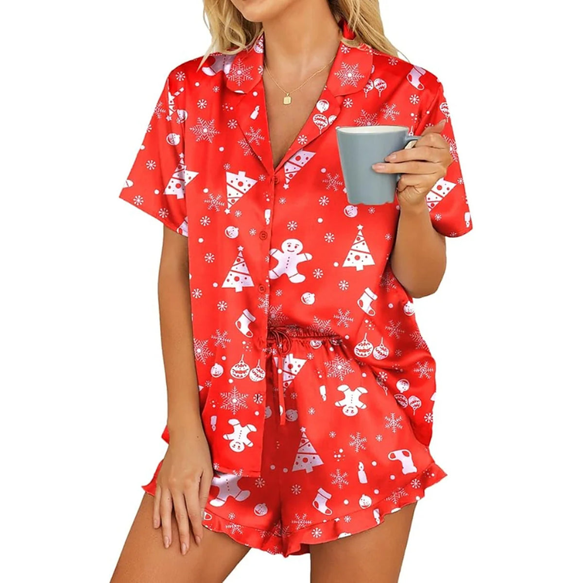 Kerst Pyjama Dames Rood
