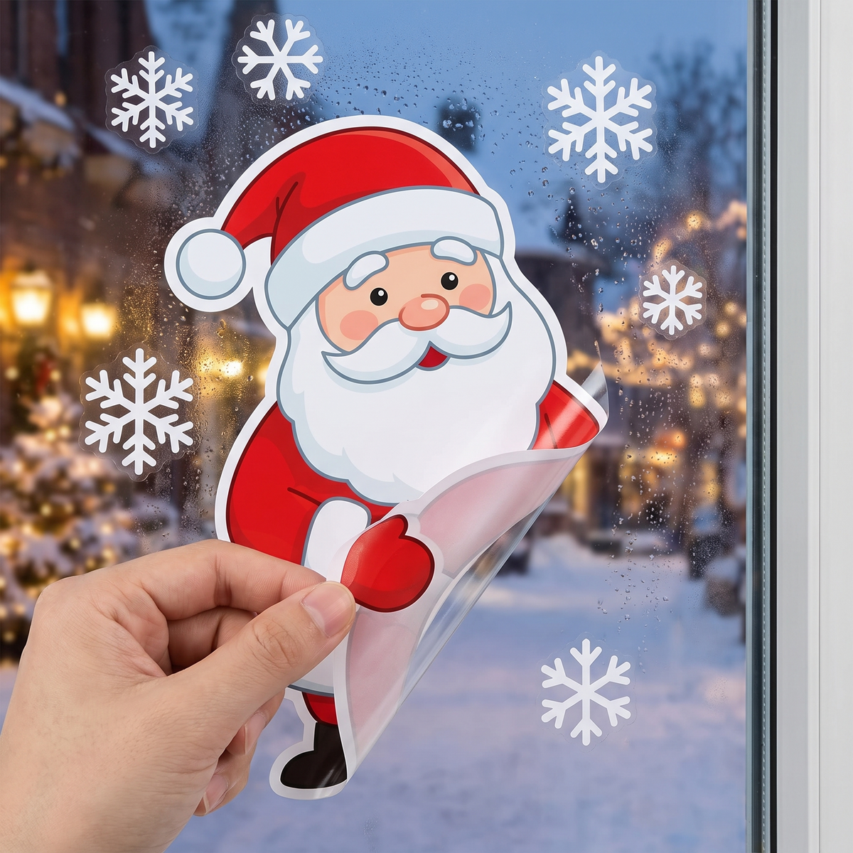 Kerst Raamstickers – 90 Statische Raamdecoraties zonder Lijm, Herbruikbaar (3)