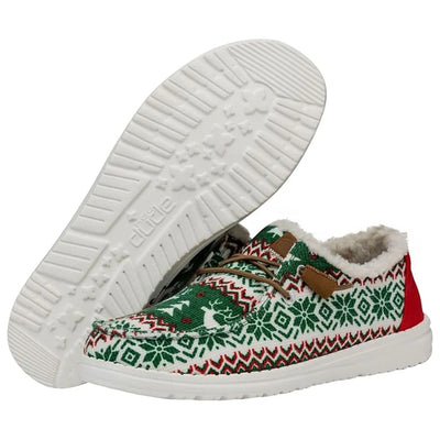 Kerst Schoenen – Gevoerde Instappers Dames met Noors Wintermotief (8)
