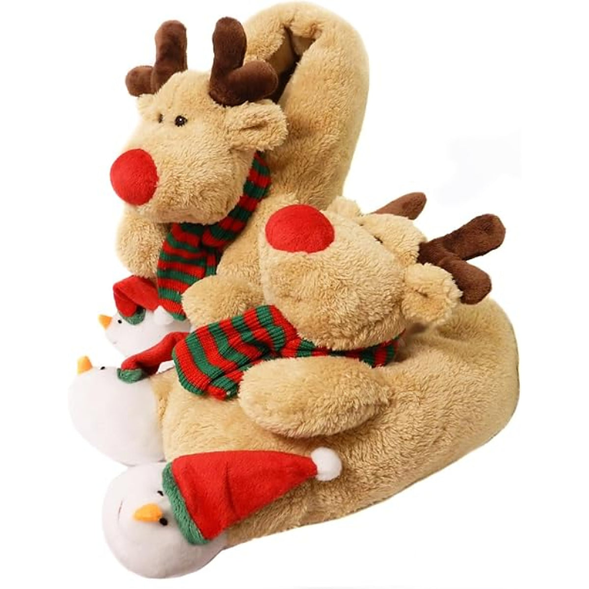 Kerst Sloffen – Pluche Rendier Huisschoenen met Antislipzool (3)