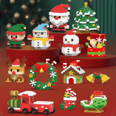Kerst Speelgoed Bouwset – Bouwstenen met Kerstman, Rendier en Kersthuis (5)