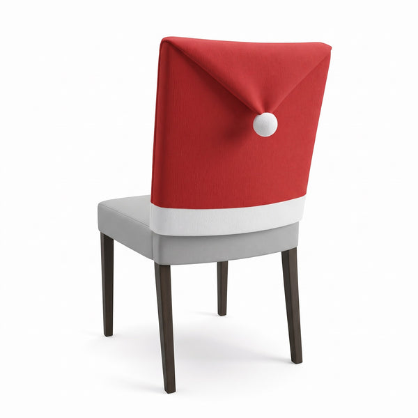 Weihnachts-Stuhlhusse - Set mit 2 Stuhlhussen in Form einer Weihnachtsmütze