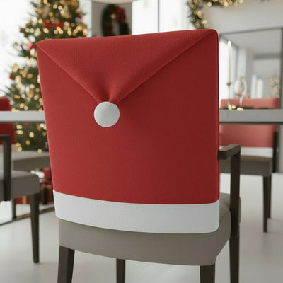 Kerst Stoelhoes – Set van 2 Stoelhoezen in Kerstmutsvorm (5)