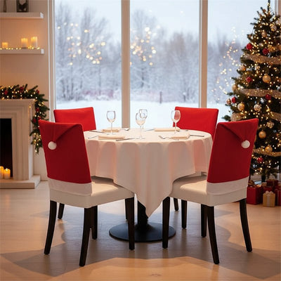 Kerst Stoelhoes – Set van 2 Stoelhoezen in Kerstmutsvorm (7)