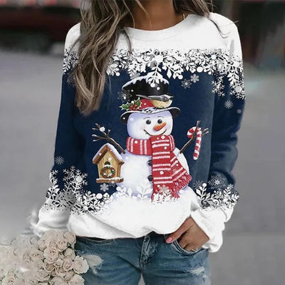 Kerst Sweater Dames Donkerblauw