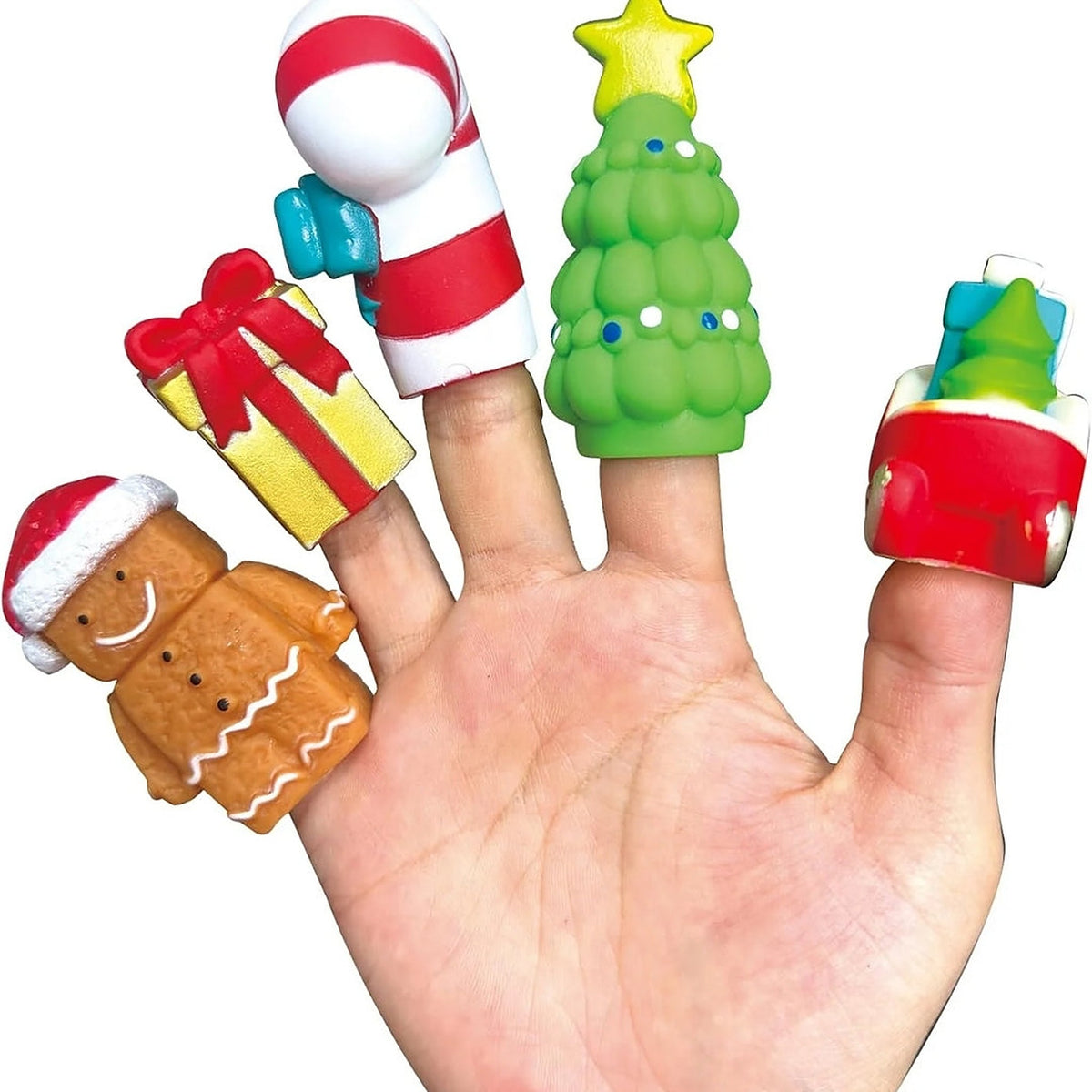 Kerst Vingerpoppetjes – 10-Delige Speelset met Stapelhuisjes (3)